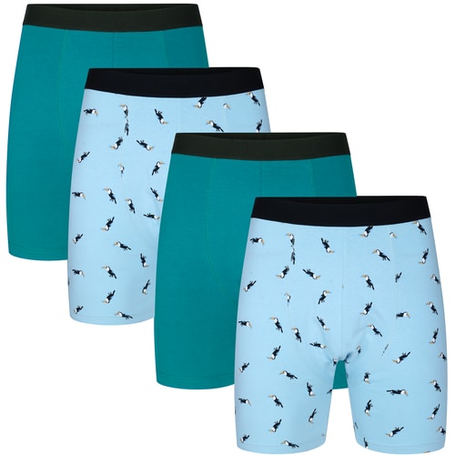 Bigdude 4 Pack Boxer Shorts Dark Turquoise/Light Blue